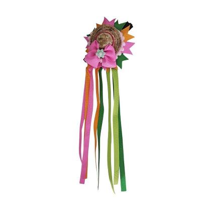 Bico de Pato Junino com Chapéu e Fitas Coloridas em Palha 9 X 30 cm 1 Unidade Rosa