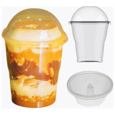 Kit Copo Crystal Bello 250ML com Tampa Bolha e Forminhas 80ML para Sobremesas Transparente