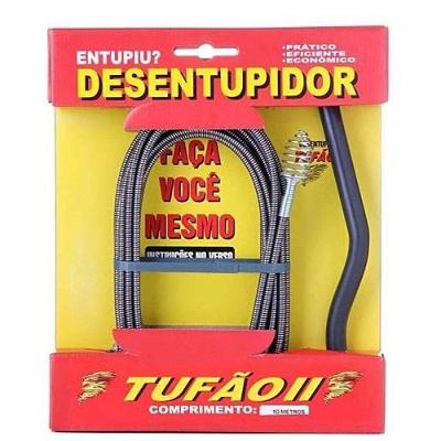 Desentupidor Tufão II 10 Metros para Desobstrução de Tubulações com Cabo Flexível Overtime
