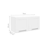 Cozinha Modulada Completa Múltipla 4 Peças (2 Armários + 1 Balcão + 1 Paneleiro) C4P74 Branco/Preto - Bertolini - 8