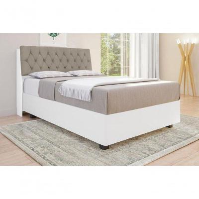 Cabeceira Estofada Ísis Queen MDF MDP Capitonê Branco Framar