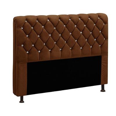 Cabeceira Estofada Fernanda Casal 140 Cm Veludo Terracota Star Confort