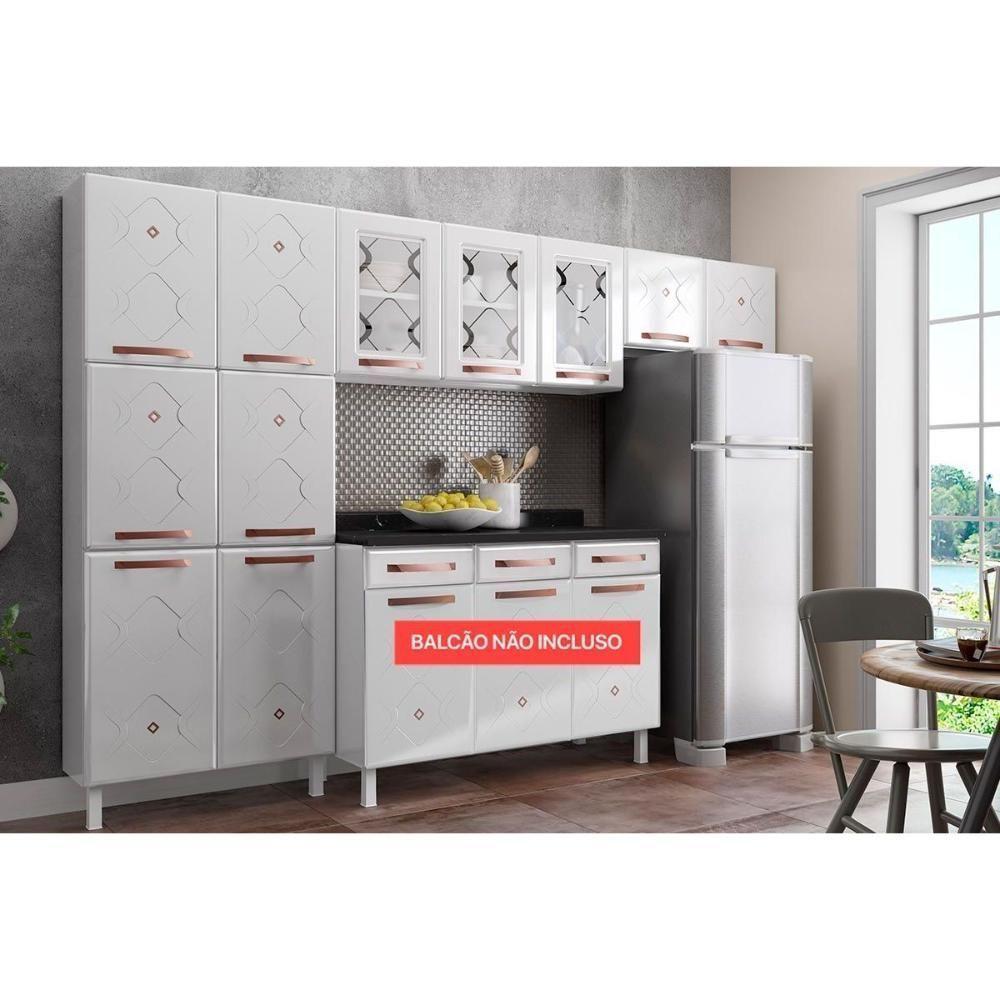 Cozinha Modulada Telasul Mirage New  3 Peças (2 Armários + 1 Paneleiro) CPT114 Branco - 2