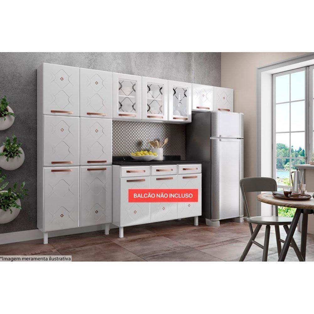 Cozinha Modulada Telasul Mirage New  3 Peças (2 Armários + 1 Paneleiro) CPT114 Branco - 3
