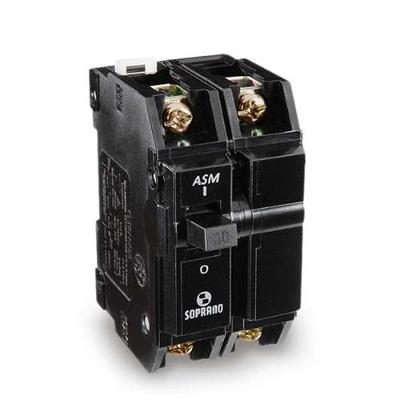 Disjuntor Preto 2 X 40A Padrão NEMA com Fixação em Trilho DIN 35MM Soprano