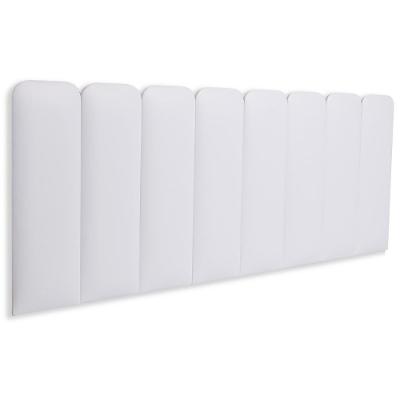 Cabeceira Queen Kit 8 Placas Modelo Arredondada Courino Branco Flamingo Design