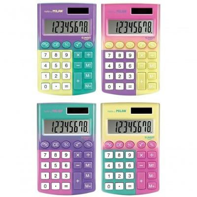 Calculadora Milan Parfums Sanset 159512SN com Visor Grande e Teclado Macio para Cálculos do Dia