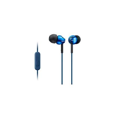 Fone de Ouvido intra-auricular Sony MDR-EX110APBQ com Microfone para Chamadas, Cabo 1.2M, MINI JACK