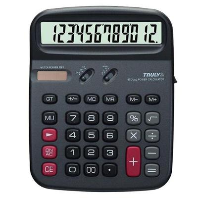 Calculadora Truly 836-12 com 12 Dígitos Tamanho Grande Teclado de Fácil Manuseio Alimentação