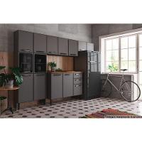 Cozinha Modulada Bertolini Estilo  4 Peças (2 Armários + 1 Balcão + 1 Paneleiro) C4P104 Cinza/Grafite - 1