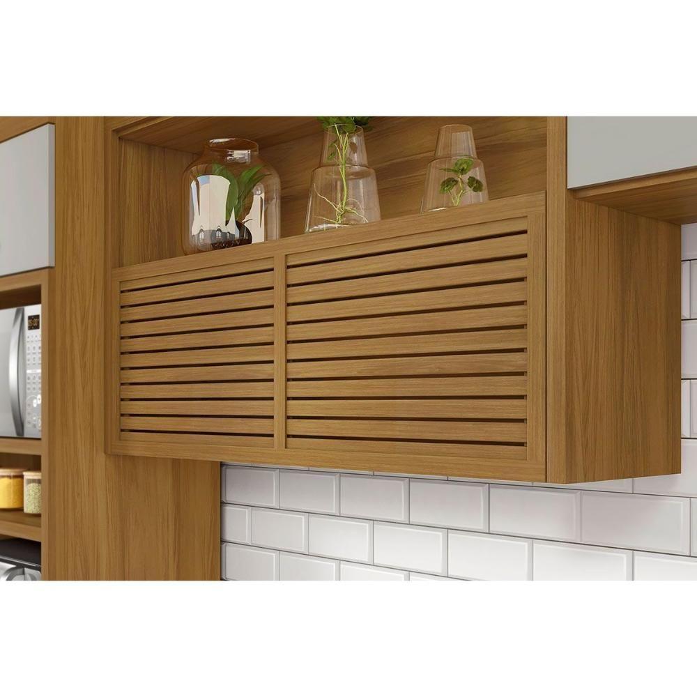 Cozinha Modulada Nesher Princesa 4 Peças (2 Balcões + Aéreo + Paneleiro) C4p15 Freijo/off White - 3