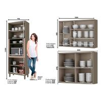 Cozinha Modulada Henn Connect 3 Peças (2 Armários + 1 Paneleiro) Cpt15 Duna/cristal - 3