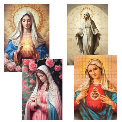 Quebra-cabeças Nossa Senhoras Pelo Mundo Diversão Religiosa 4 Unidades 60 Peças Coleção Tea e Amor