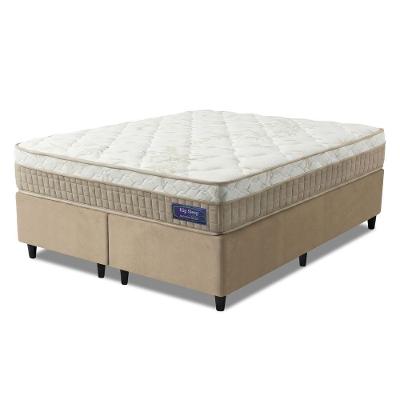 Cama Box Colchão Queen Molas Ensacadas Euro In Natural Confort 158x198x63cm Bege