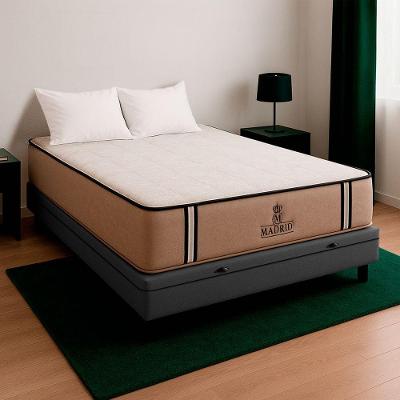 Cama Box Completa Casal Madrid com Colchão Molas Ensacadas 138x188x28 Cinza V-Store
