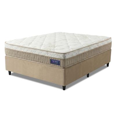 Cama Box Desmontável Colchão Queen Molas Ensacadas Euro In Natural Confort 158x198x63cm Bege