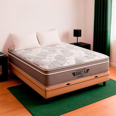 Cama Box Casal Completa Ibiza com Colchão Molas Ensacadas Bege V-Store
