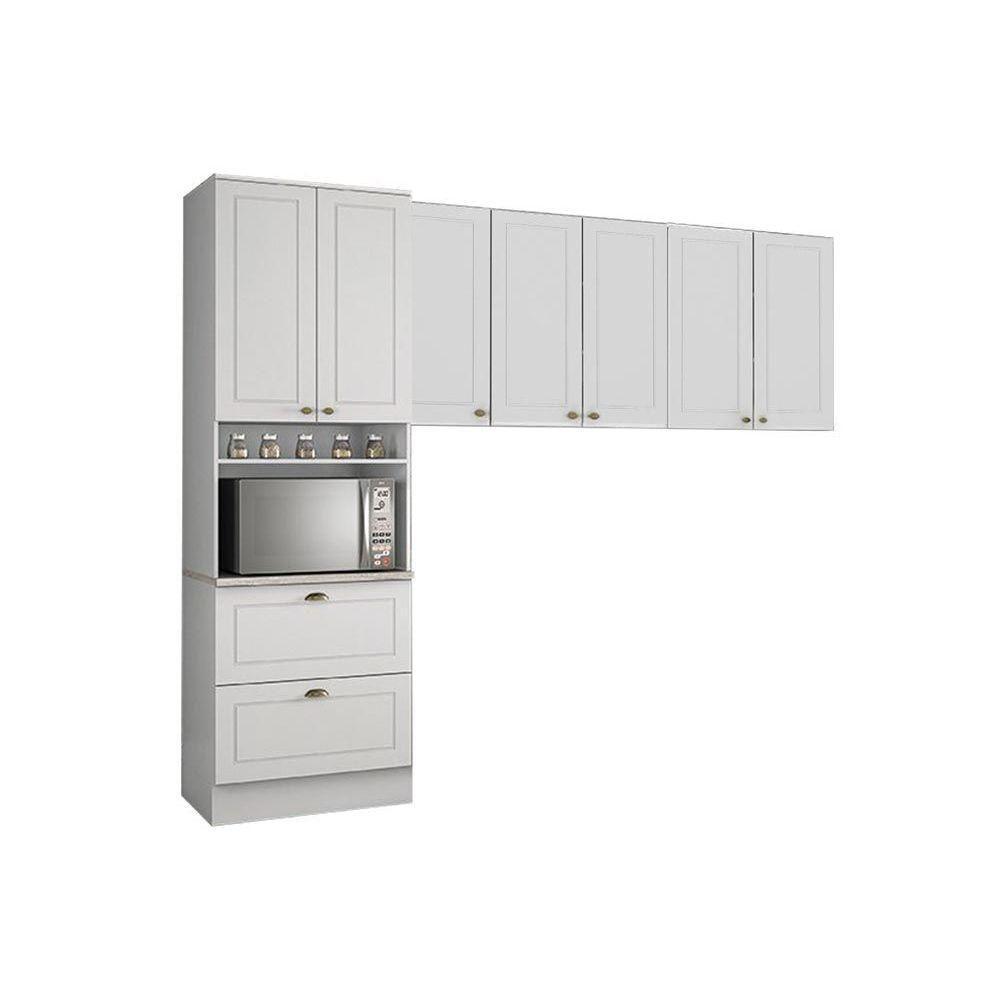 Cozinha Modulada Henn Americana 3 Peças (2 Armários + 1 Paneleiro) Cpt08 Branco - 1