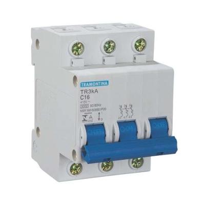 Disjuntor TR3KA 3 X 32A para Proteção Elétrica com Montagem Individual Branco Tramontina