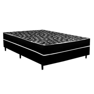 Cama Box Conjugada Casal Cama Conjugado Ortopédica 43X138X188 Espuma Tecido Preto