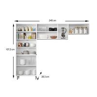 Cozinha Modulada Completa Múltipla 3 Peças (2 Armários + 1 Paneleiro) Cpt98 Branco - Bertolini - 2