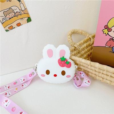 Bolsa de Silicone Infantil Coelho Branco Oval com Bolinhas Pop It Antiestresse OEM