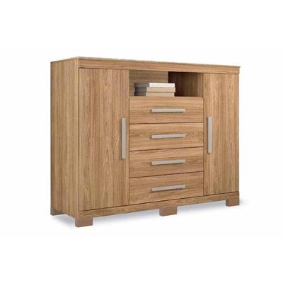 Cômoda Infantil Master 4 Gavetas em MDF com Puxador Plástico Branco Corrediças Simples