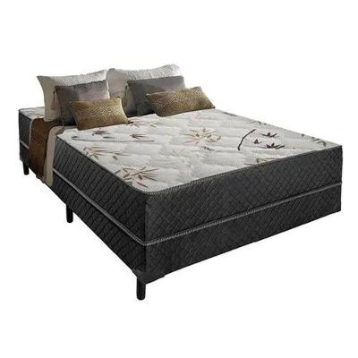 Cama Box Casal Conjugada Cama Conjugado Casal com Colchão Espuma 8cm Preto RR Colchões