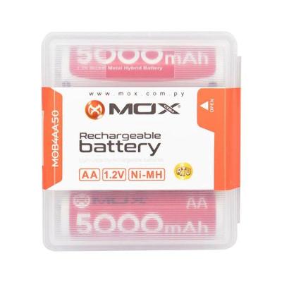 Pilha Recarregável AA Mox Mox 5000 5000MAH Pacote com 4 Unidades para Uso Intenso