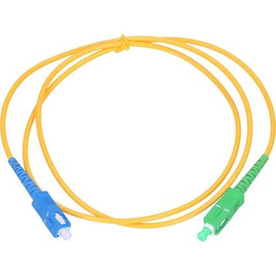 Cabo de Fibra Óptica SC-Upc para SC-Apc Single Mode 3MM 2 Metros com Baixa Perda de Inserção