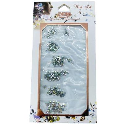 Cristais para Unhas 3d com Pedrinhas Strass em Diferentes Tamanhos Prata OEM