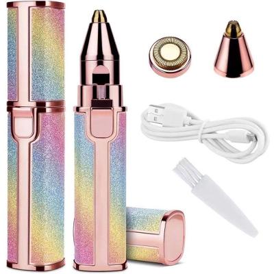 Depilador Elétrico Portátil 2 em 1 para Sobrancelha Buço e Corpo Rosa OEM Bivolt USB