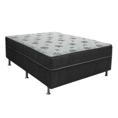 Cama Box Conjugada Casal Cama Conjugado Ortopédica 43X138X188 Espuma Poliéster Preto