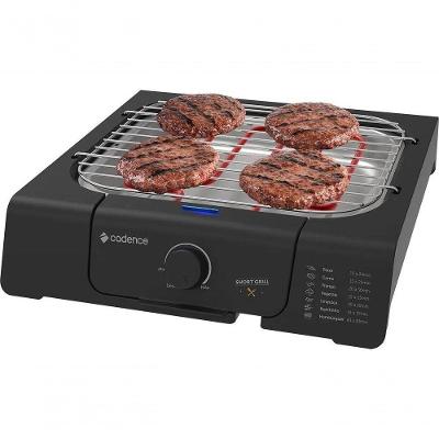 Churrasqueira Elétrica Portátil Short Grill GRL805 1200W em Inox e Preto 220V