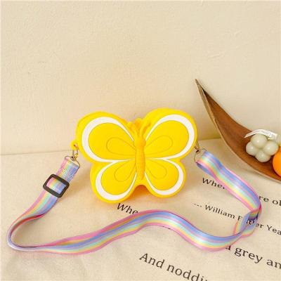 Bolsa Infantil Borboleta em Silicone com Estampa Divertida e Fechamento Seguro Amarelo OEM