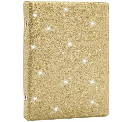 Álbum Fotográfico OEM Glitter 10x15-120 Fotos Pop Top Capa Dura Couro Sintético Dourado
