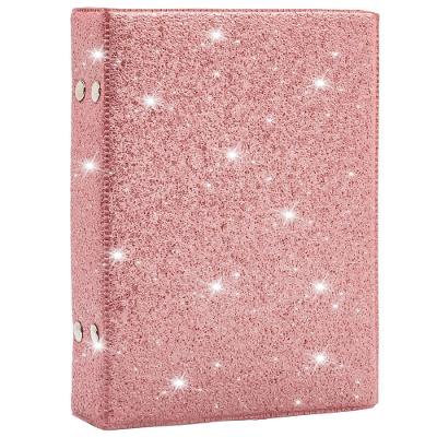 Álbum Fotográfico OEM Glitter 10x15 Pop Top Couro Sintético para 120 Fotos Papel Paraná Rosa