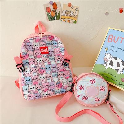 Bolsa Escolar Infantil OEM 2 em 1 Removível com Estampa Tamanho 28x12x35 cm Rosa