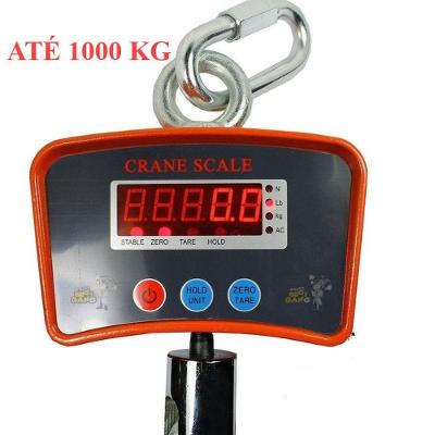 Dinamômetro Digital de Gancho 1000 kg com Bateria Recarregável e Corpo em Aço Laranja OEM