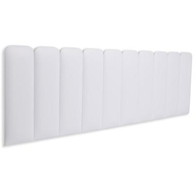 Cabeceira Estofada Kit King Modelo Arredondada Courino Branco Flamingo Design