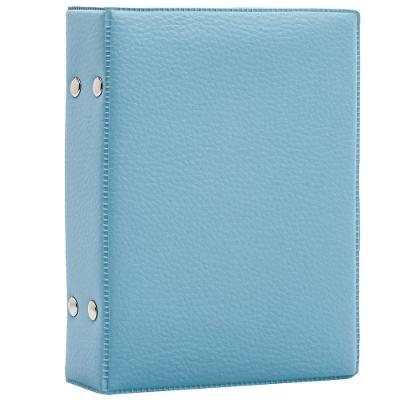 Álbum Fotográfico OEM Glitter 10x15 Pop Top para 120 Fotos com Couro Sintético Azul-bebê