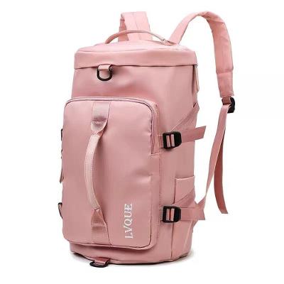 Bolsa Mochila de Viagem e Academia OEM Oxford 46x25x25 Rosa com Compartimento para Tênis Unissex