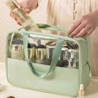 Bolsa Necessaire para Maquiagem Maquiagem Transparente Verde OEM