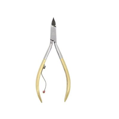 Alicate de Cutícula Profissional Cabo Curto 10cm em Aço Inoxidável Dourado OEM