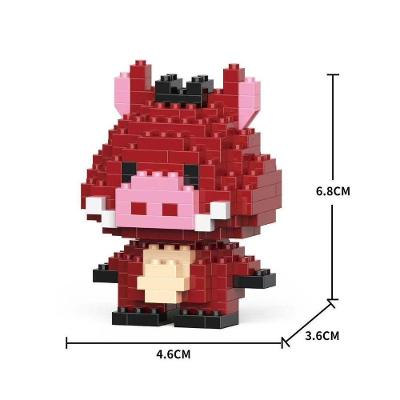 Brinquedo Blocos de Montar Infantil W2601-34 Educativo Tema de Animais em Plástico ABS OEM