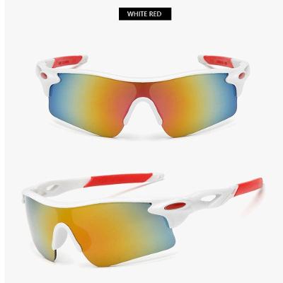 Óculos de Ciclismo SSRB0026 com Lentes em Policarbonato e Proteção UV400 Branco Vermelho Aielbro OEM