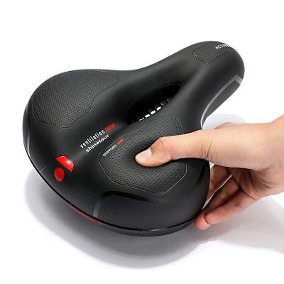 Assento de Bicicleta Selim Super Confortável Largo Vazado com Sinalizador Refletivo Preto OEM