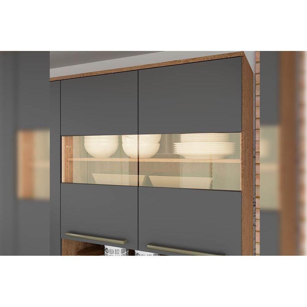 Cozinha Ronipa Nápoli Prime Napoli Prime 3Pçs (1 Armário + 1 Balcão + 1 Paneleiro) Castanho/chumbo - 7