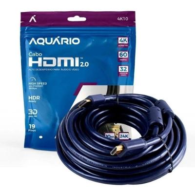 Cabo Hdmi 2.0 4k Blindado 10m com 3d Full Hd e Ponta Gold 24k para Tv e Monitor Oem