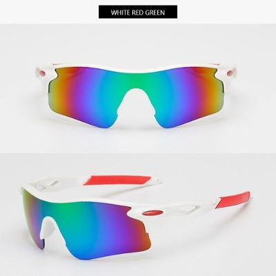 Óculos de Ciclismo SSRB0026 com Lentes em Policarbonato UV400 Branco Verde Vermelho Aielbro